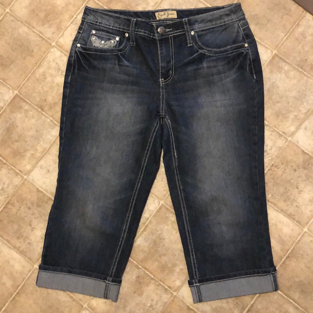 Earl Jean bling Capri with cuffs